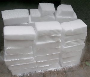 Blocks of dry ice.