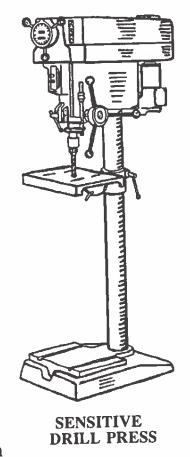Line drawing of a sensitive drill press