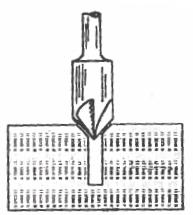 Line drawing of countersink tool at work