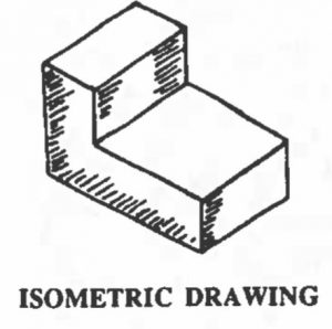 Black line drawing of isometric drawing