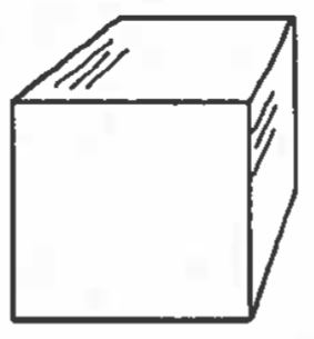 Perspective drawing of a cube with shading
