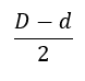 Capital D minus little d divided by 2
