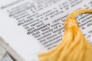 Yellow Tassel on Dictionary