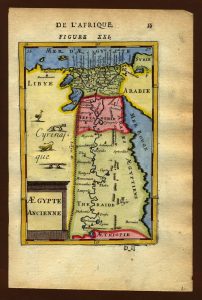 Colored map of ancient Egypt, circa 1683-1719