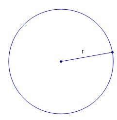 A circle with a radius line segment