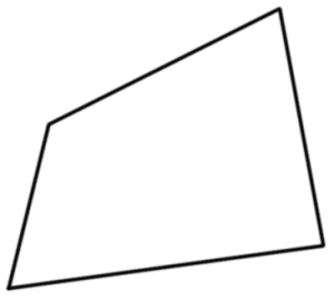 black line drawing of a shape with four unequal sides and four unequal angles.